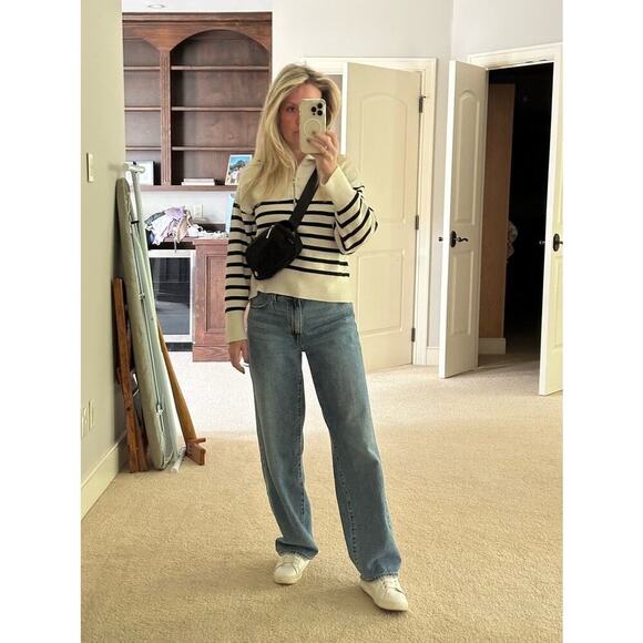 MARISSA WEBB x RTR Off-White Knit Long Sleeve Mock Neck Quarter Zip Sweater M - Picture 11 of 11